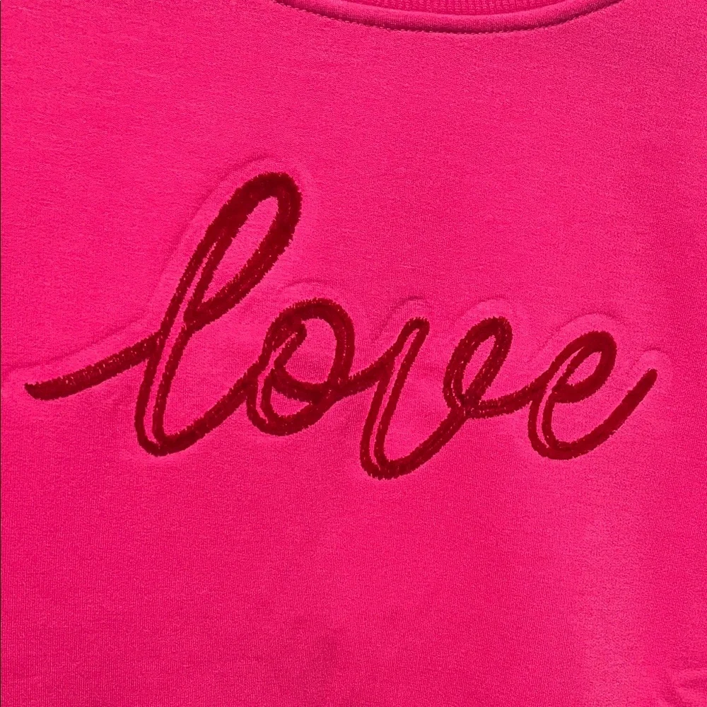 Pink 'Love' Embroider detail sweater NWT Jane + Delancey - Picture 3 of 6